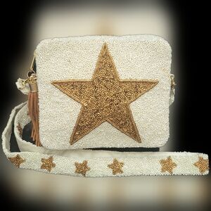 New w/out Tags Beaded White Crossbody Bag